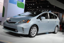 2012 Toyota Prius V video at the Detroit auto show: Toyota wants to further benefit from their own hybrid technology they have been using for several years and the Prius v proves it well. It offers more space than the currently available Prius sedan, can seat five passengers, will consume 5.6 litres per 100 kilometres around town and 6.2 litres per 100 kilometres on the highway.

Check out this video taken at the Detroit Auto Show and discover five highlights on the most recent addition to the Prius family! 