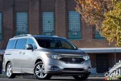 The 2013 Nissan Quest boasts an impressive ride; it’s refined and isolates road noise very well. The brakes are also very effective at scrubbing off speed in this 4,568-lb van. We did find it a little sensitive to heavy crosswinds, though.