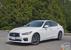2016 Infiniti Q50s Red Sport front 3/4 view