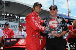 Dario Franchitti, Target Chip Ganassi Racing celebrates pole