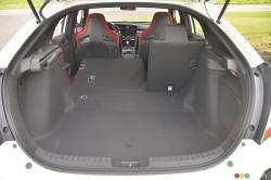 View of the trunk with part of the back seat lowered