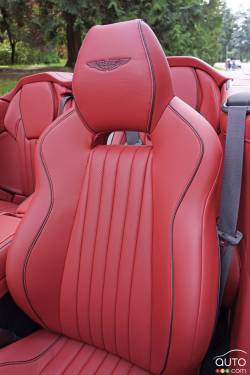 2016 Aston Martin DB9 GT Volante seat detail