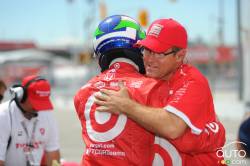Dario Franchitti, Target Chip Ganassi Racing célèbre sa pole-position