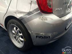 Repaired Nissan Micra cup car