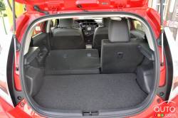 Rear trunk with part of the rear seat lowered