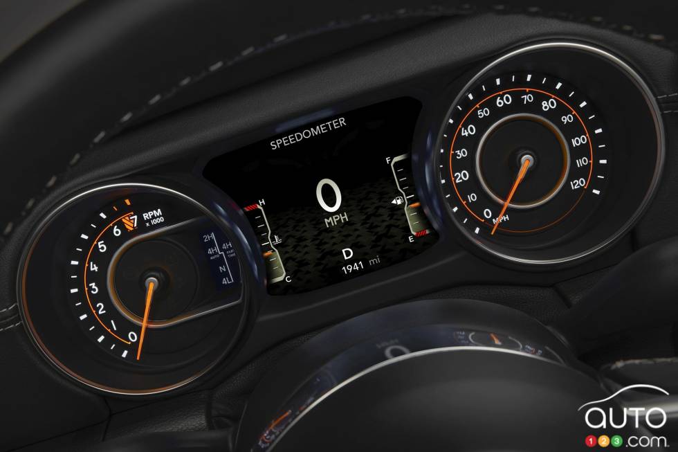 Speedometer of the 2018 Jeep Wrangler Sahara