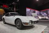 Toyota vintage cars display pictures at the 2014 Los Angeles auto show