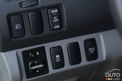 controls mounted behind steering wheel