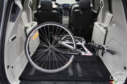 Bicycle in the cargo area with the third row seats folded down