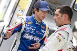 Max Papis chats with Chase Elliott during Friday practice.