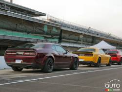 Dodge Challenger SRT Hellcat Widebody, rouge, jaune et orange
