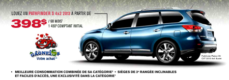 NISSAN PATHFINDER 2013 - PAQUET NISSAN � L�VIS SUR LA RIVE-SUD DE QU�BEC
