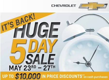 Chevrolet Huge 5 Day Sale!