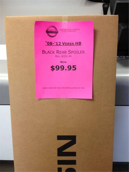Front counter parts special 2008 to 2012 Versa HB Black Spoiler