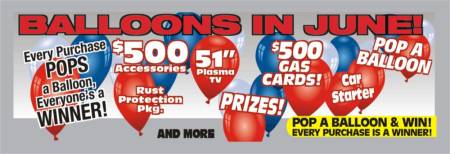 Balloons in June at Performance Kia, Thunder Bay
