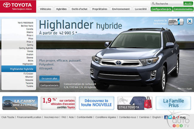 Site de Toyota Canada
