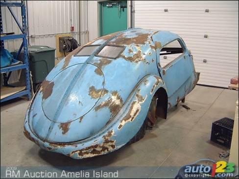 Les restes d'une fabuleuse Bugatti Atlantic, sans doute la voiture classique la plus prisée de tous les temps.