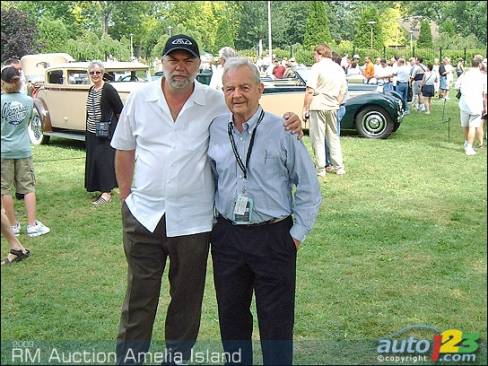 The late Phil Hill, the only American-born F1 champion, with his friend Rob Myers.