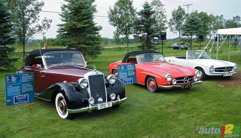 Mercedes-Benz 170S Cabriolet A 1949, Mercedes-Benz 190SL 1960 et Mercedes-Benz 300SL Roadster 1958