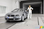 Hairdo test in the new BMW wind tunnel
