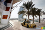 2010 Mercedes-Benz SLS AMG striking gold paint finish at the Dubai International Motor Show