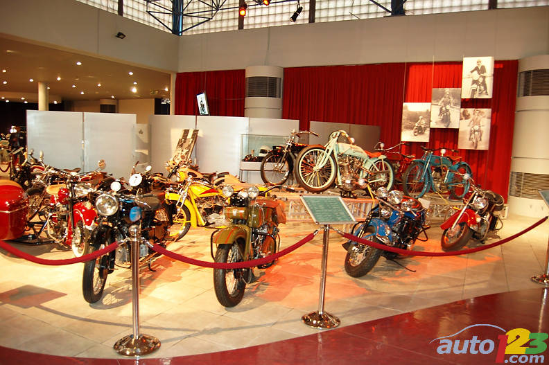 Partial view of the motorcycle collection