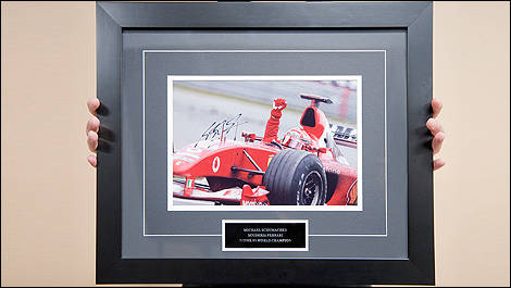 A3 SIGNED FRAMED COLLECTORS DISPLAY PICTURE MICHAEL SCHUMACHER FORMULA 1 