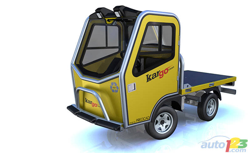 La petite camionnette électrique Kar-Go a été développée par la société québécoise Précicad de Québec à l'intention des grandes alumineries. Les visiteurs du Rendez-vous pourront en faire l'essai. (Photo: Précicad)