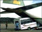 HERCULES C-130 AIRLIFTS GOSHEN COACH BUS TO YUKON