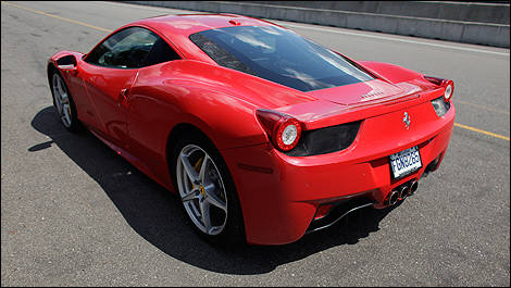 2011 Ferrari 458 Italia rear 3/4 view