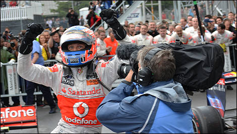 Jenson Button au moment de sa victoire du grand prix du Canada, à Montréal. (Photo: René Fagnan/Auto123.com)
