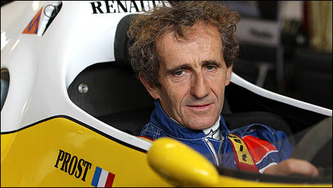 Alain Prost in the 1983 Renault RE40.