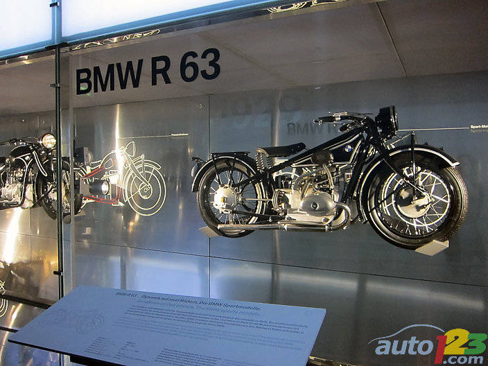 BMW R63 - BMW began building motorcycles in 1923, not progressing to automobiles until 1928. There's an extensive selection of motorcycles on display, including this BMW R63 (circa 1929). (Photo: Lesley Wimbush/Auto123.com)
