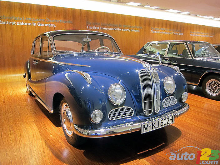 1954 BMW 502 - the 502 series were a sturdy and efficient vehicle for middle-class buyers. With the introduction of the big-bore, V8-powered 502, it became the fastest saloon in Germany. (Photo: Lesley Wimbush/Auto123.com)