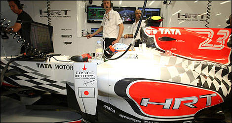 Narain Karthikeyan in Singapore. (Photo: HRT F1 Team)