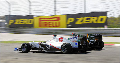Le point récolé par Kobayashi (Sauber) était capital, « surtout pas d'accident » lui a-t-on dit (Photo: Pirelli)