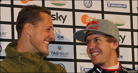 Deux grands Allemands : Michael Schumacher et Sebastian Vettel (Photo: Race of Champions)