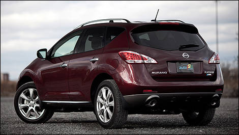 2012 Nissan Murano LE AWD Platinum rear 3/4 view 