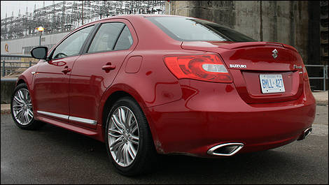 2012 Suzuki Kizashi rear 3/4 view