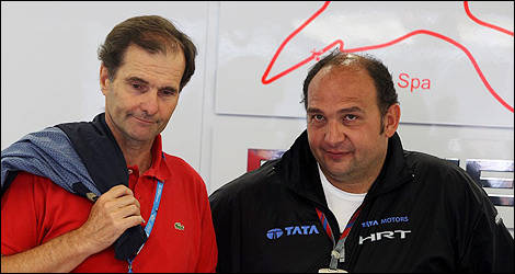 Pérez-Sala (à gauche) : « Désolé Colin, cette écurie n'est pas assez grande pour nous deux... » (Photo: HRT F1 Team)