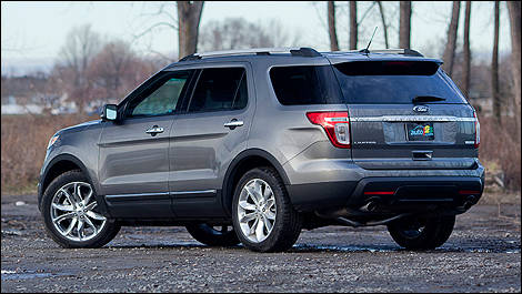 2012 Ford Explorer Limited EcoBoost rear 3/4 view