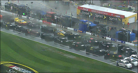 The Daytona 500 has been rain-shortened, rain-delayed, but never postponed (Photo: NASCAR.com)