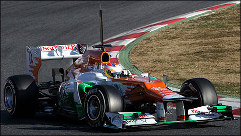 Paul di Resta au volant de sa Sahara Force India, &agrave; Barcelone (Photo: WRi2)