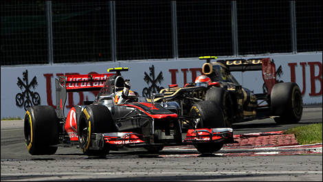 Lewis Hamilton and Romain Grosjean.