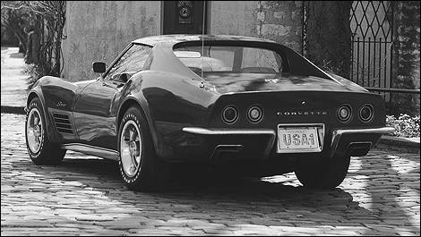 Corvette 1970 vue 3/4 arrière