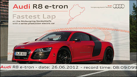 Audi R8 e-tron set a world record on the Nürburgring Nordschleife