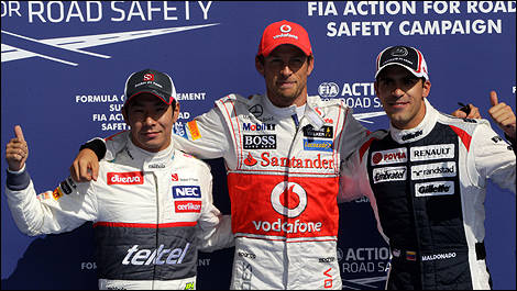 Kobayashi, Button et Maldonado.