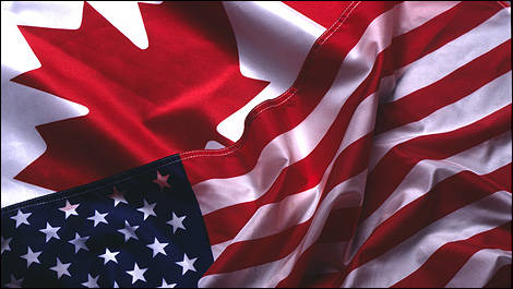 United States and Canada flags