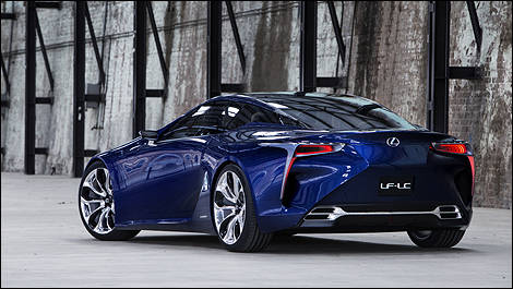 Lexus LF-LC Blue rear 3/4 view