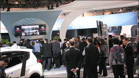 Toyota booth group shot at unveiling 